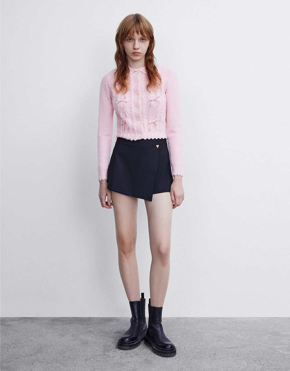 Bow Detail Cropped Cardigan