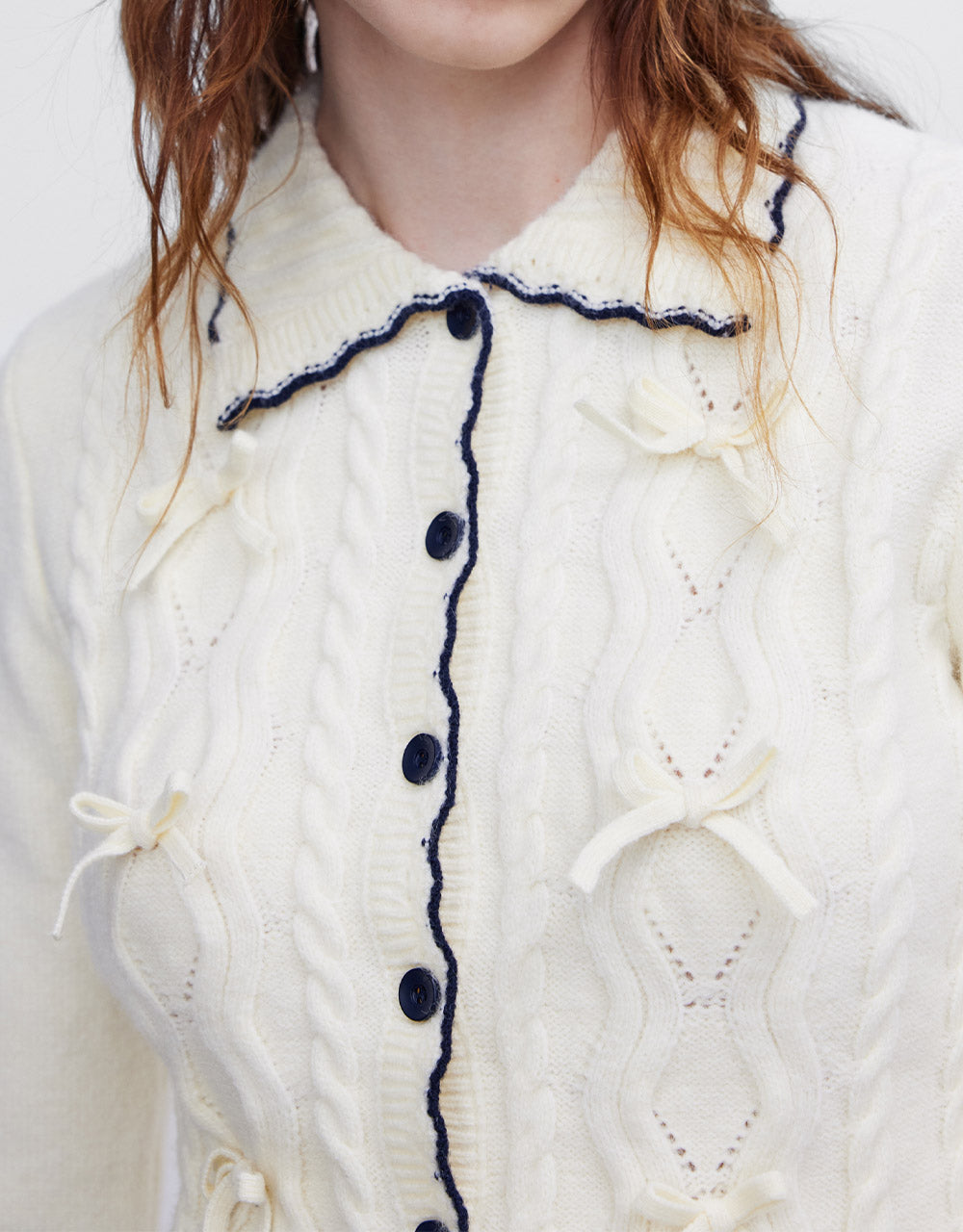 Bow Detail Cropped Cardigan