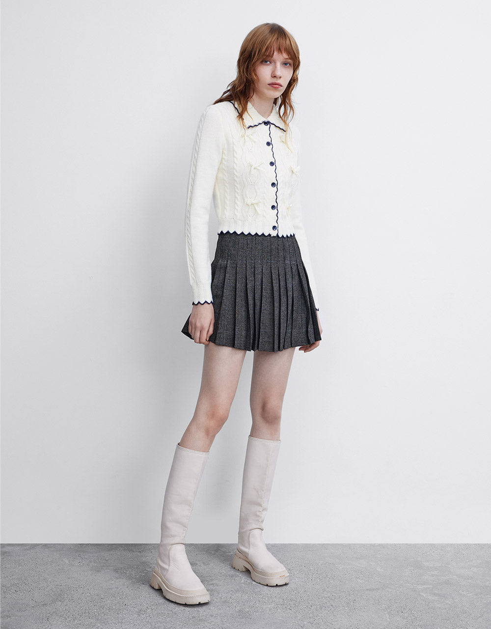Bow Detail Cropped Cardigan