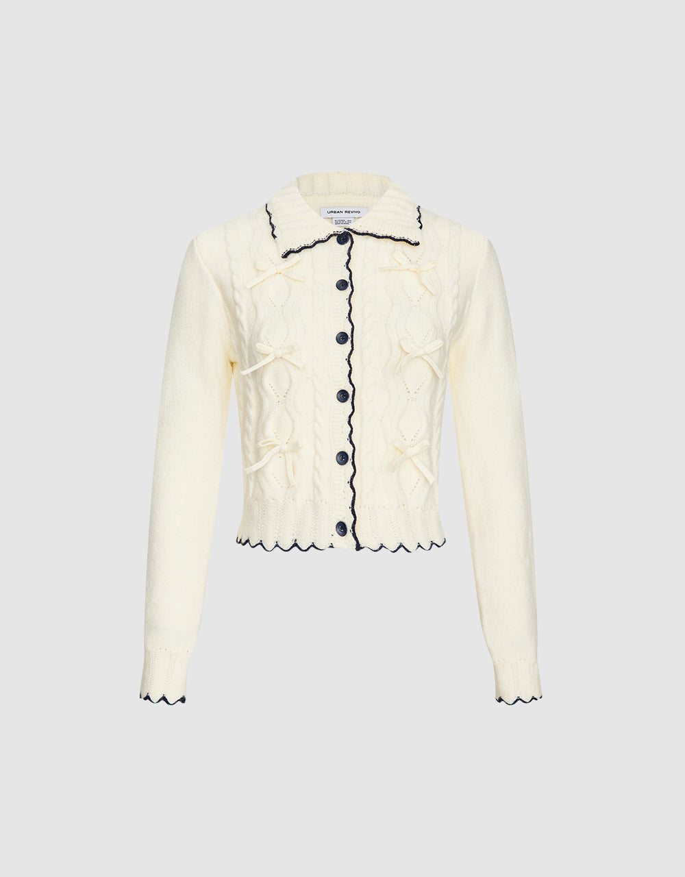 Bow Detail Cropped Cardigan