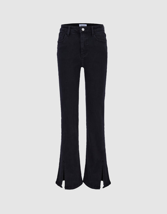 Slit Hem Flare Jeans