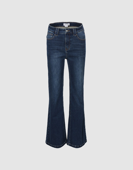 Mid Waist Flare Jeans