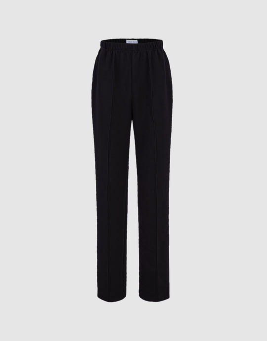 Elastic Waist Straight Pants