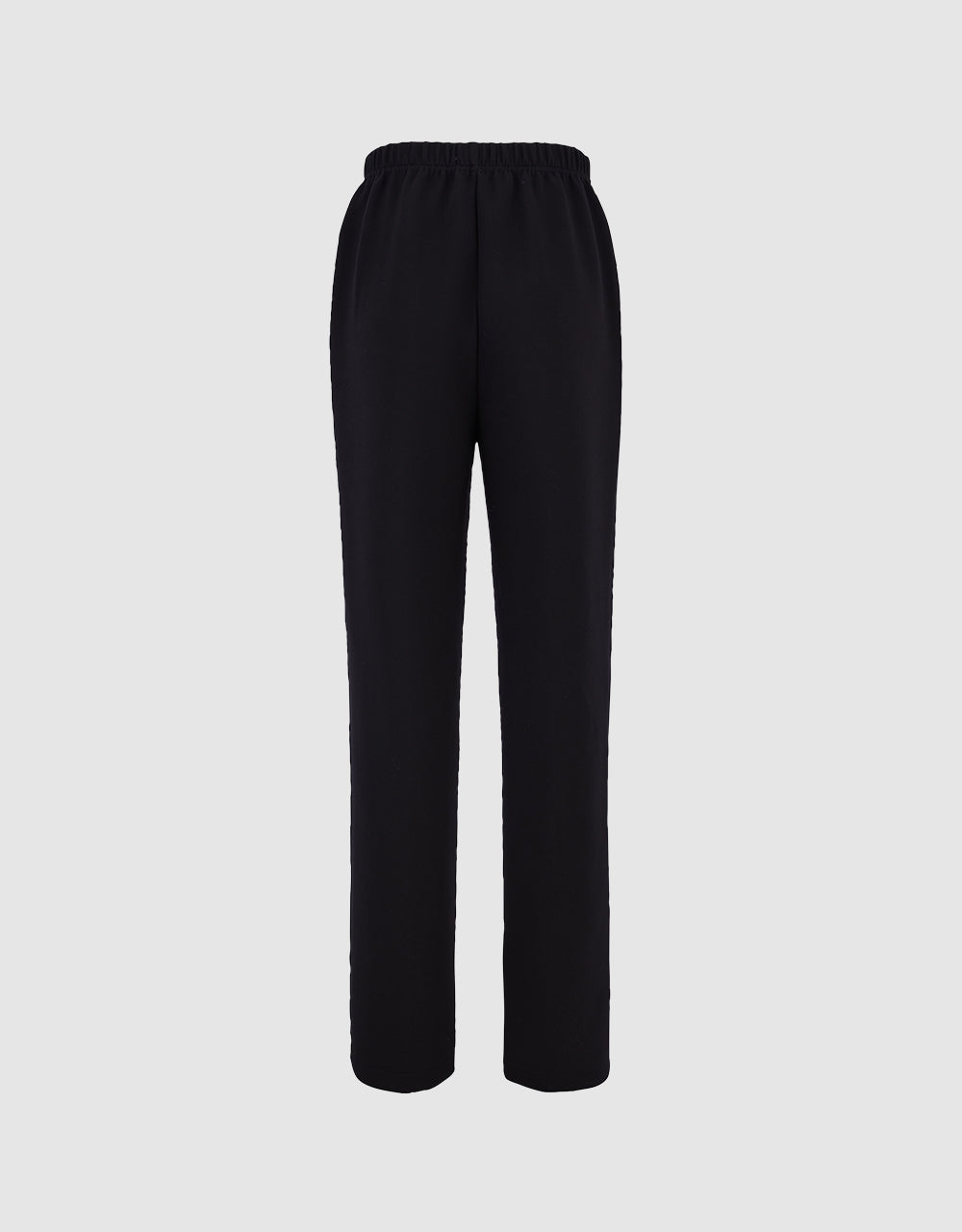 Elastic Waist Straight Pants