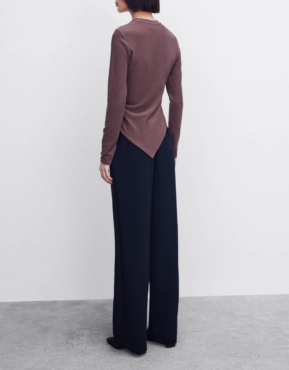 Elastic Waist Straight Pants