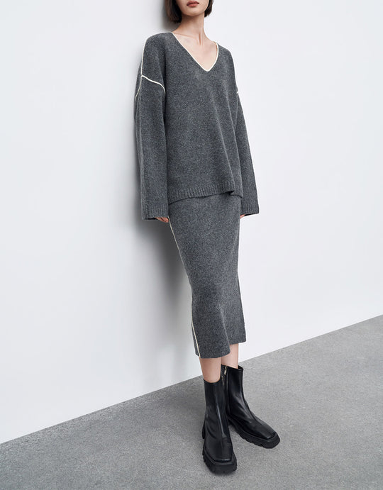 Contrast Trim Sweater