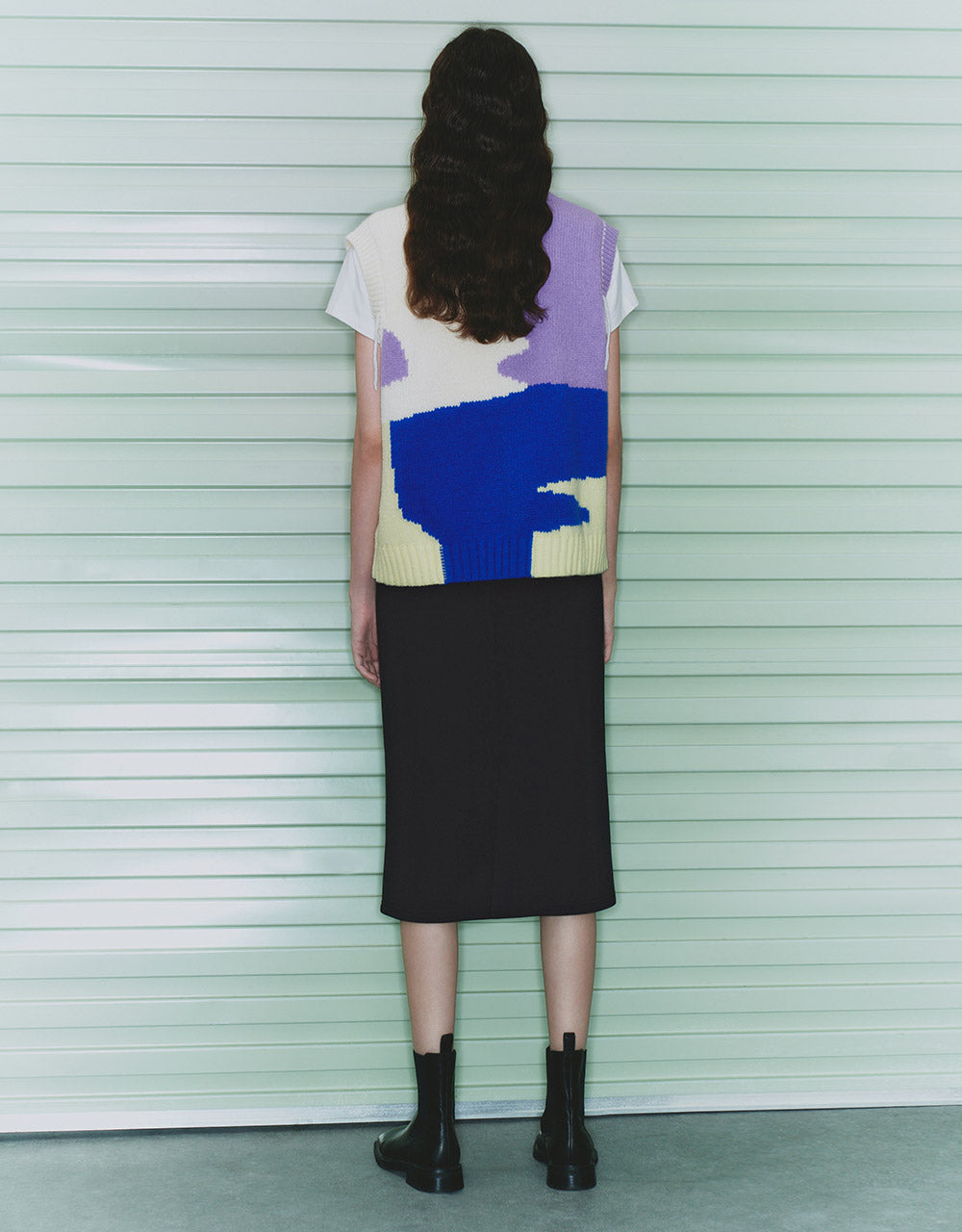 Elastic Waist Midi Skirt