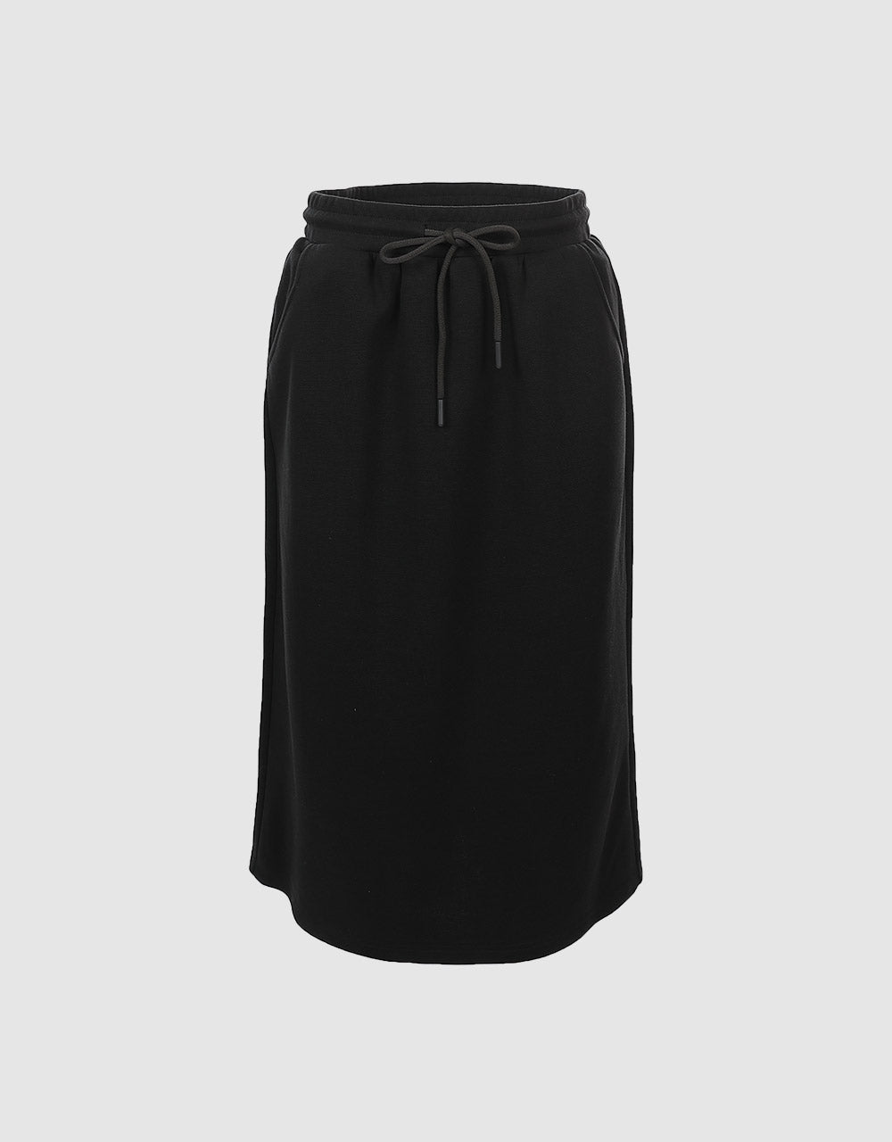 Elastic Waist Midi Skirt