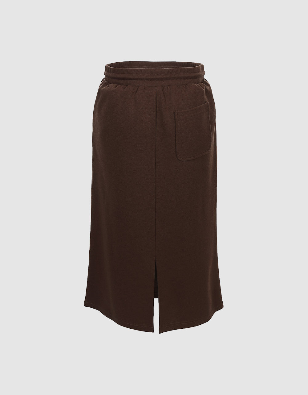 Elastic Waist Midi Skirt