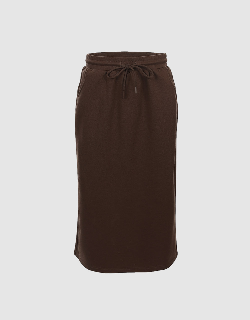 Elastic Waist Midi Skirt