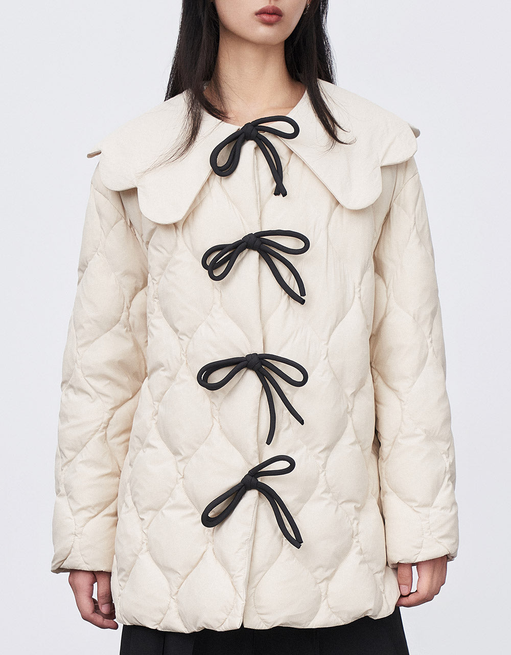 Bow Detail Down Jacket