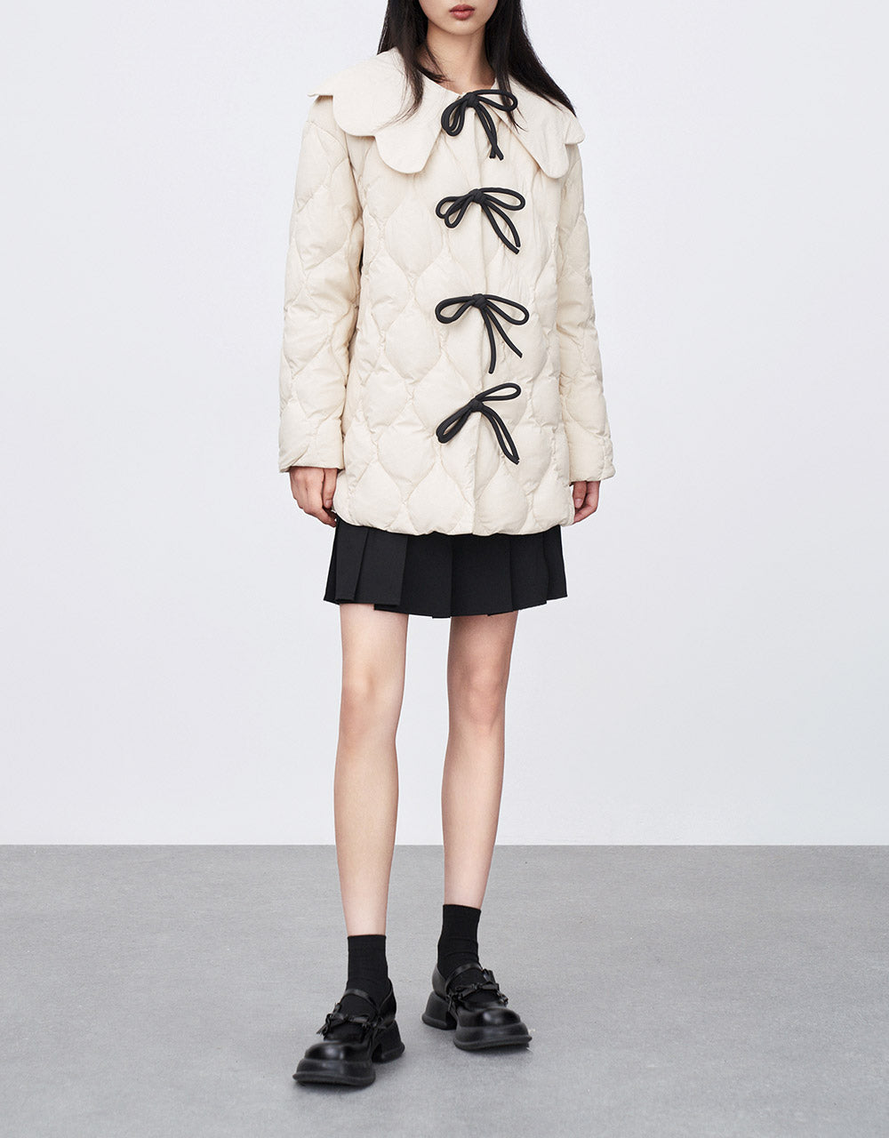 Bow Detail Down Jacket