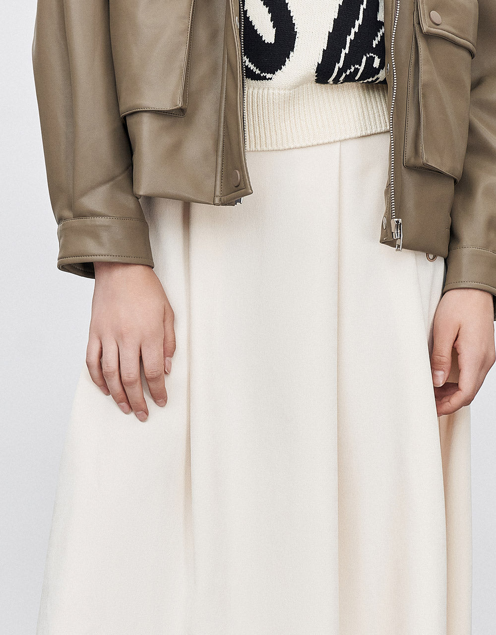 Pleated Midi Skirt