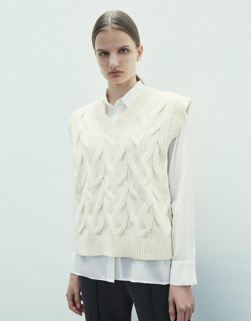 Cable Knit Sweater Vest