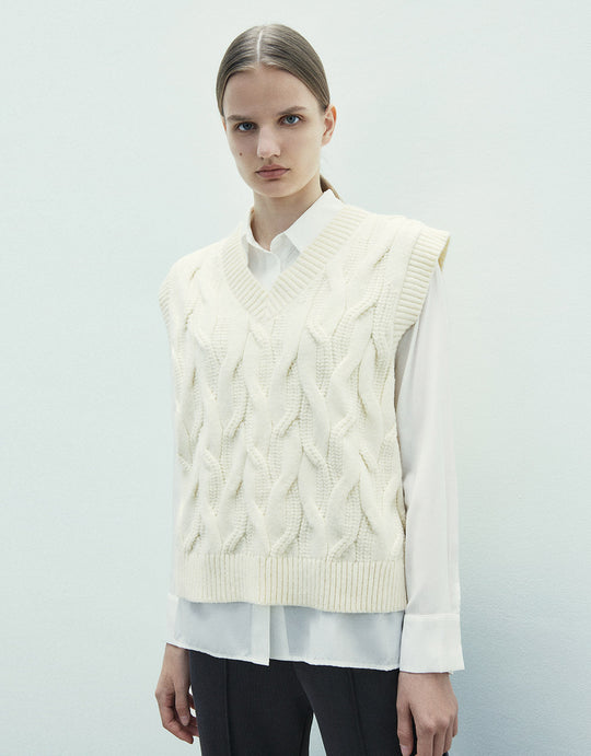 Cable Knit Sweater Vest