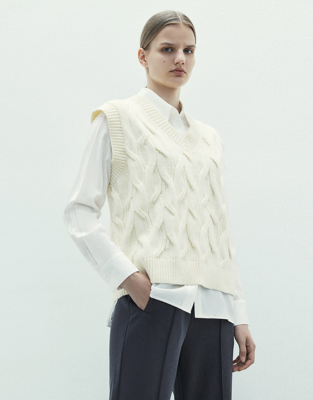 Cable Knit Sweater Vest