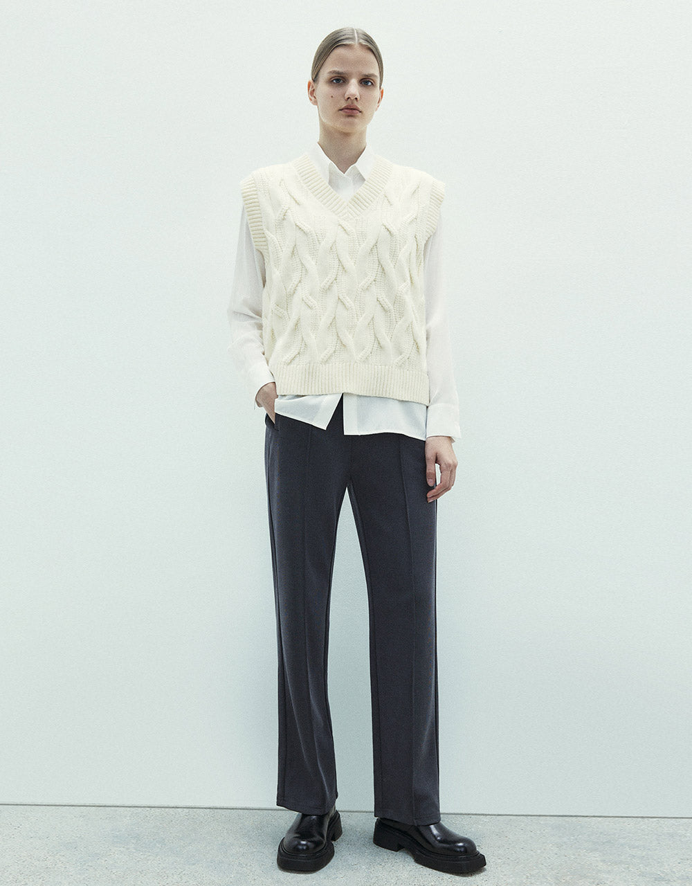 Cable Knit Sweater Vest