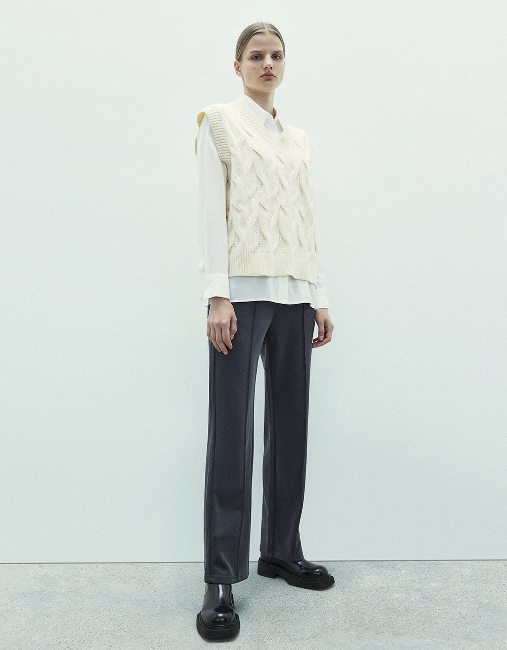 Cable Knit Sweater Vest