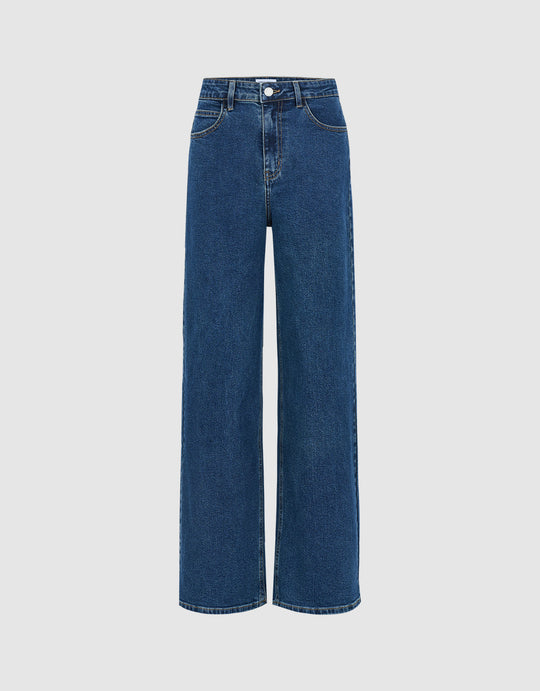 Mid Waist Wide Leg Jeans