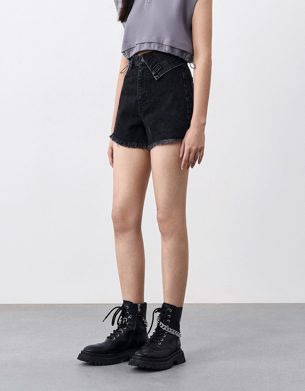 Raw Hem Denim Shorts