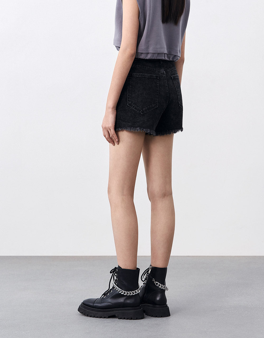 Raw Hem Denim Shorts