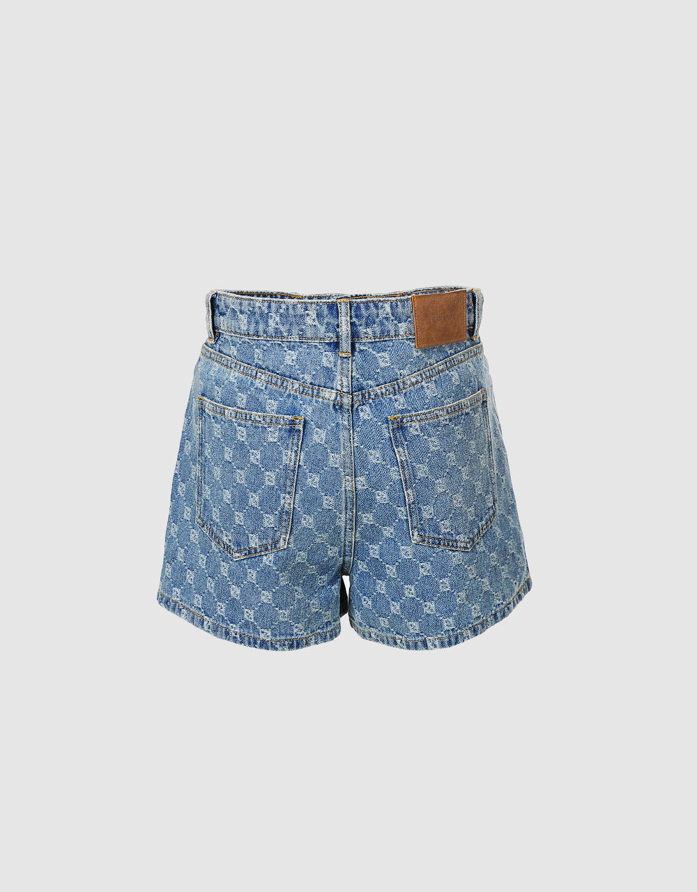 Plaid Embroidery Denim Shorts