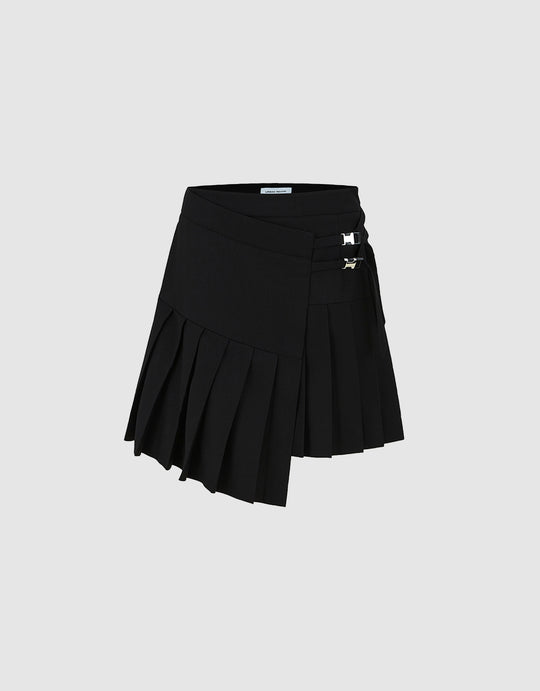 Pleated Wrap Skirt