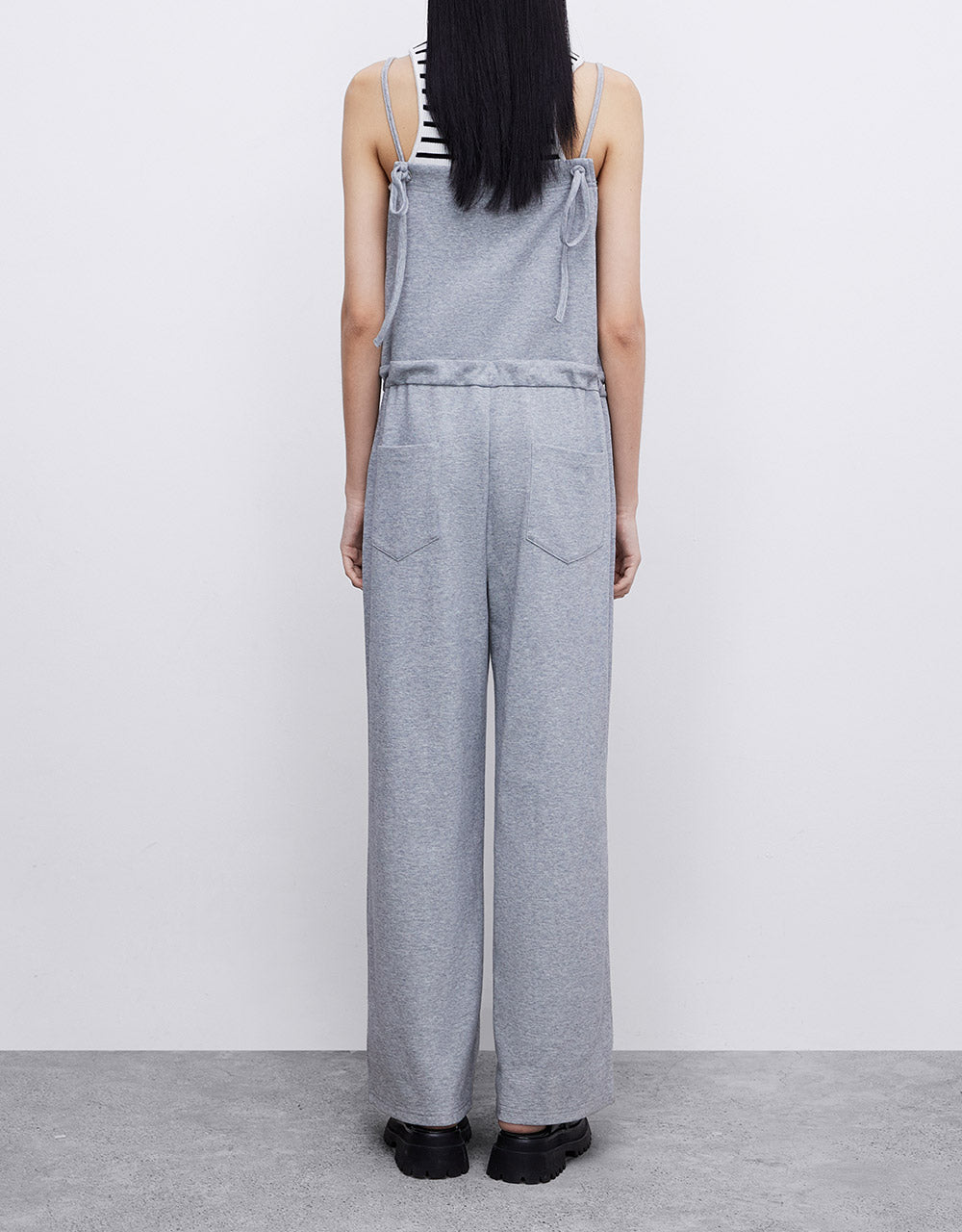 Sleeveless Letter Print Kangaroo Pocket Jumpsuit