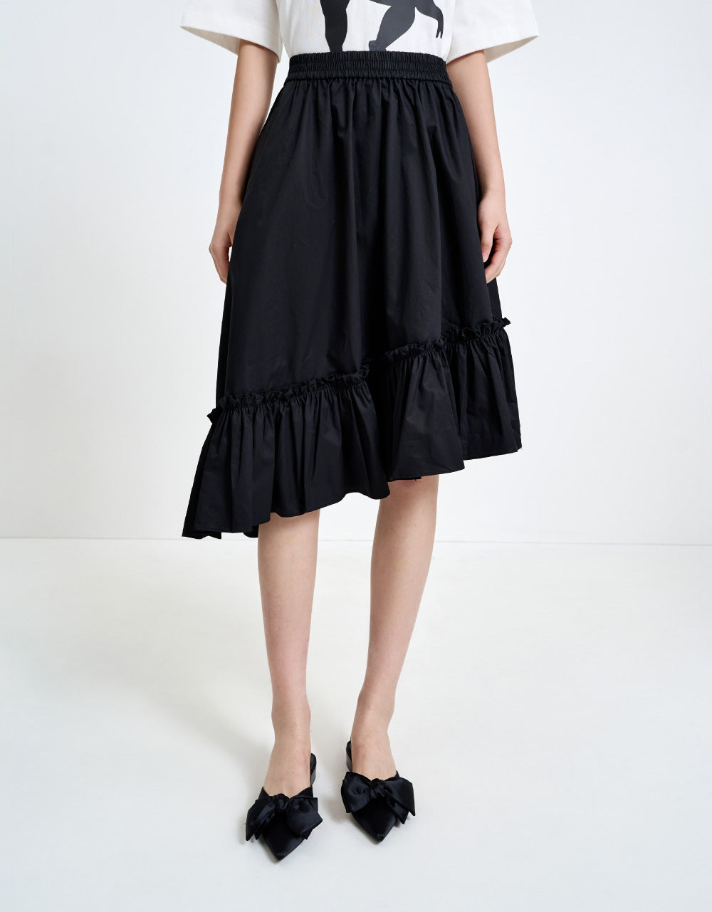 Ruffle Midi Skirt
