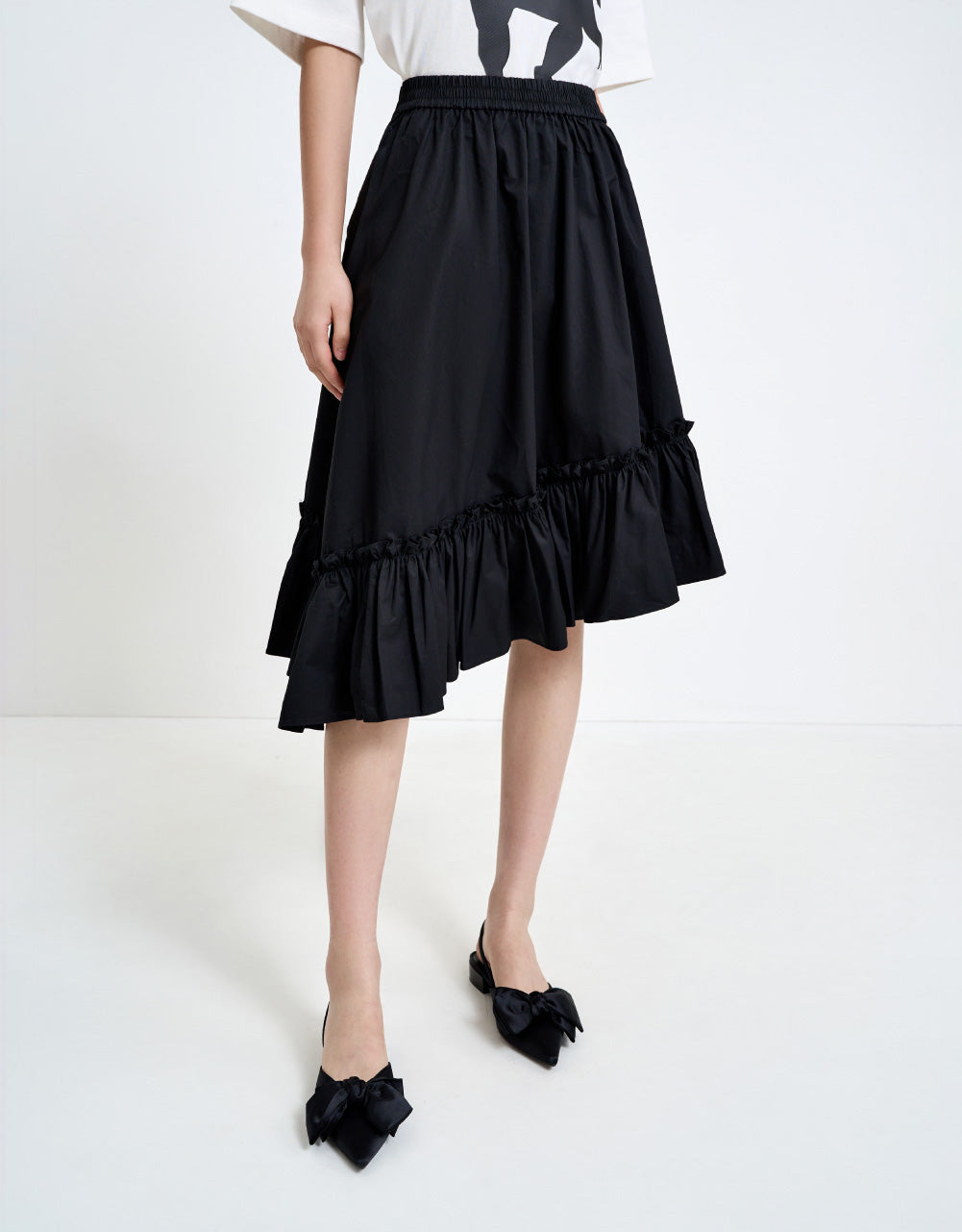 Ruffle Midi Skirt