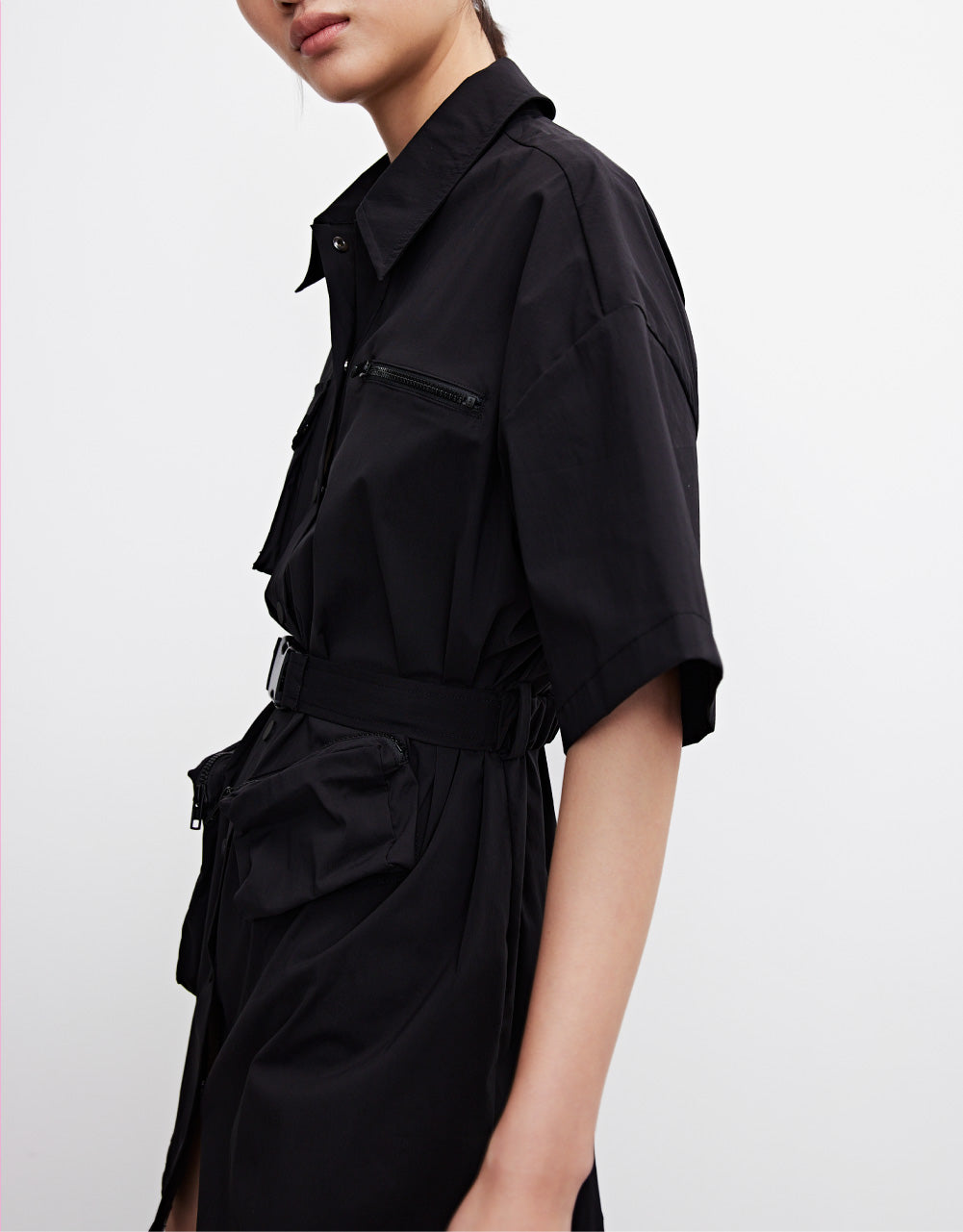 Pockets Detail Dress With Belt