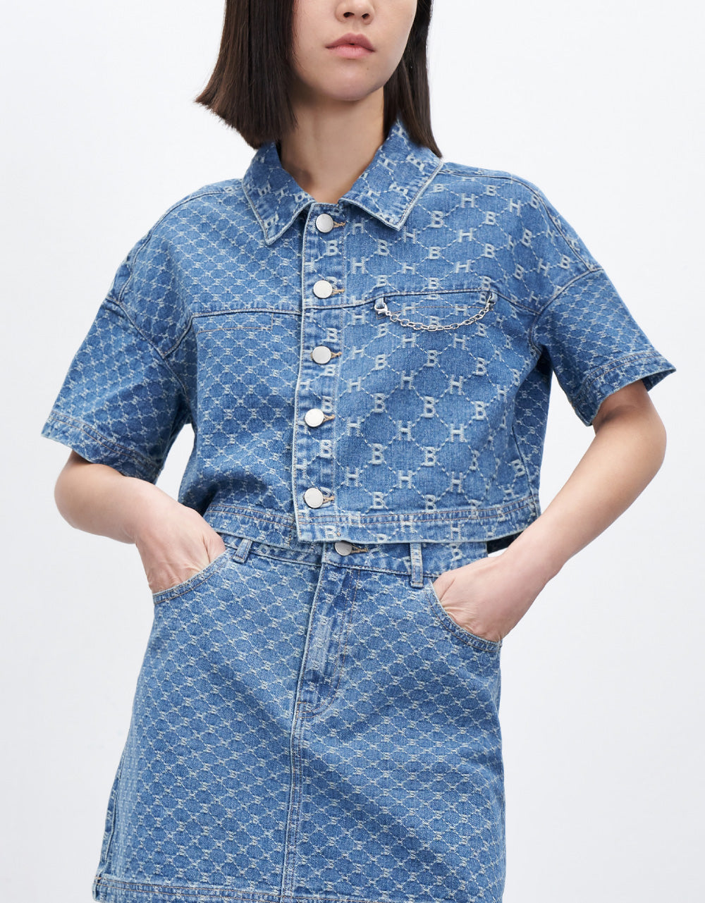 Patchwork Monogram Denim Shirt
