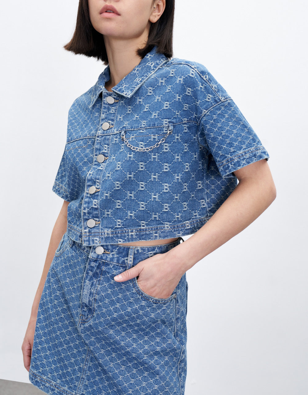 Patchwork Monogram Denim Shirt