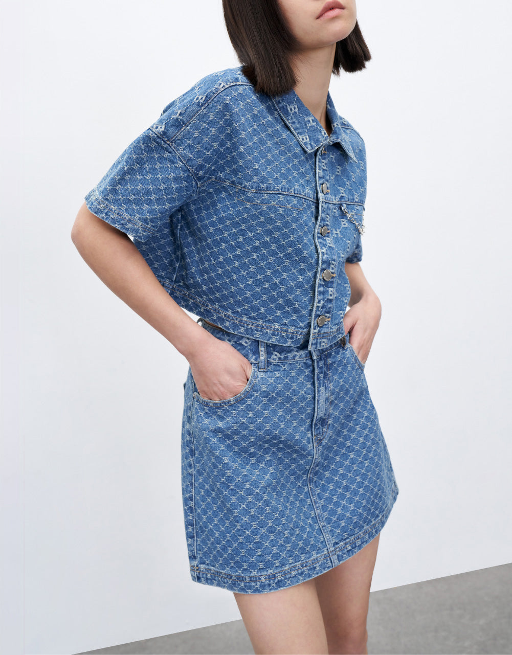 Patchwork Monogram Denim Shirt