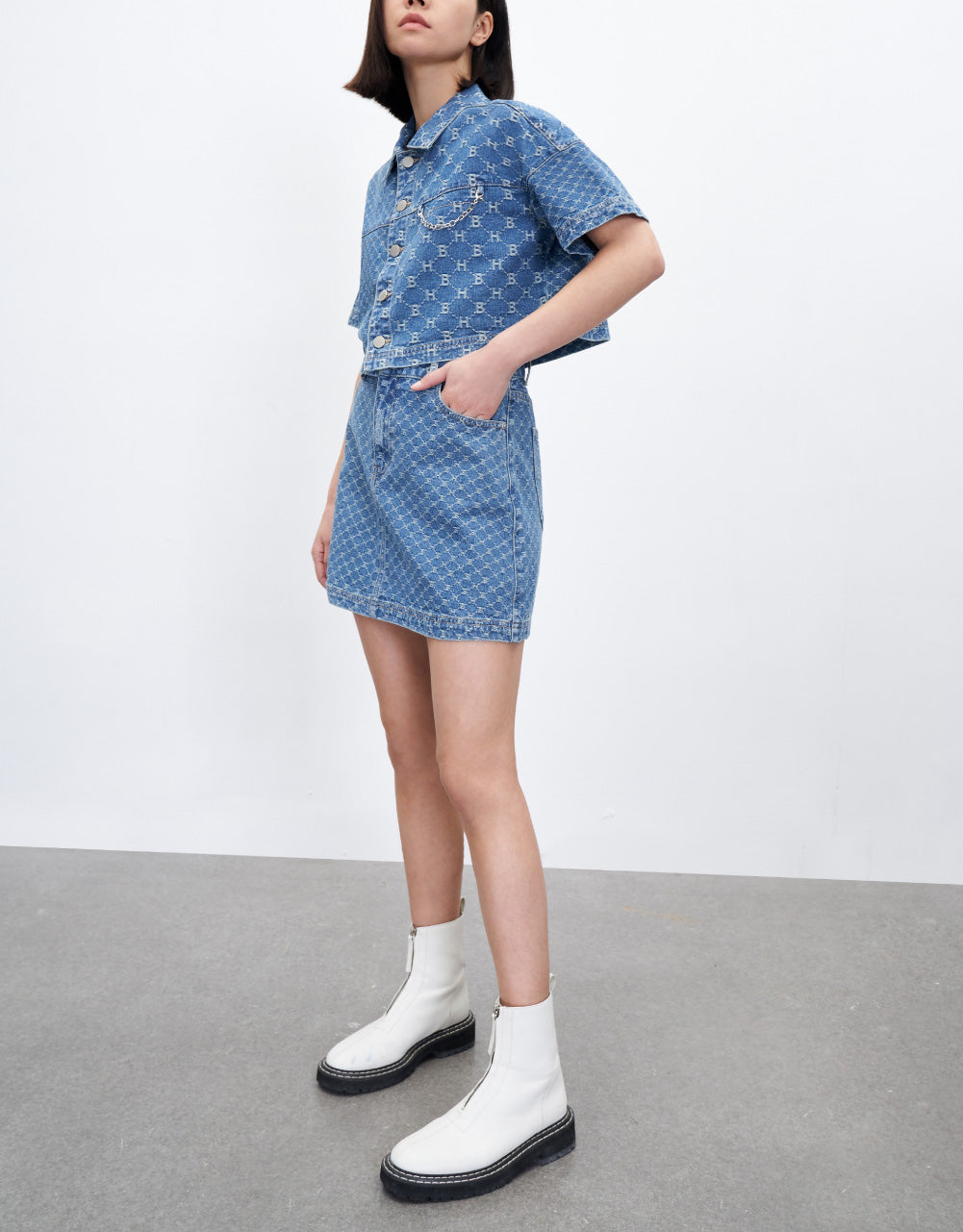 Patchwork Monogram Denim Shirt