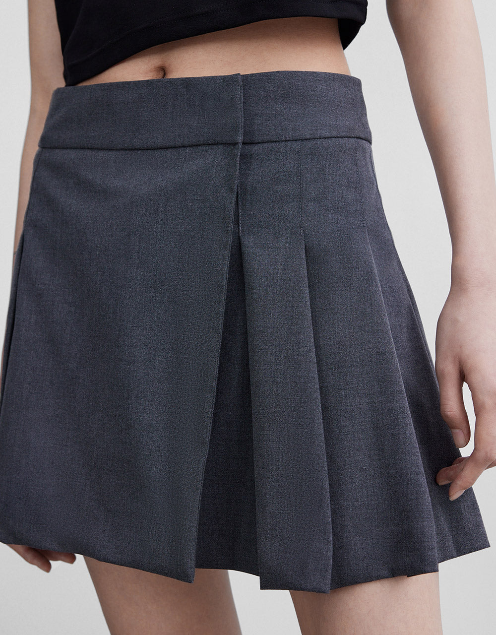 Pleated A-Line Skirt