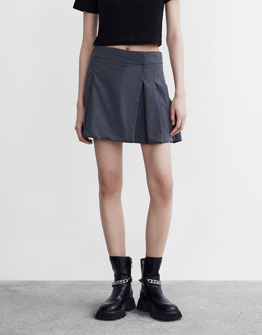 Pleated A-Line Skirt