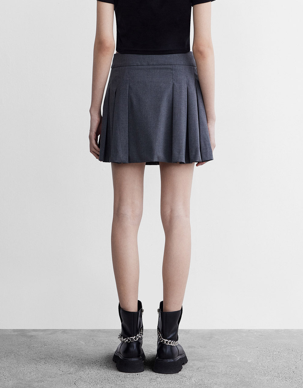 Pleated A-Line Skirt