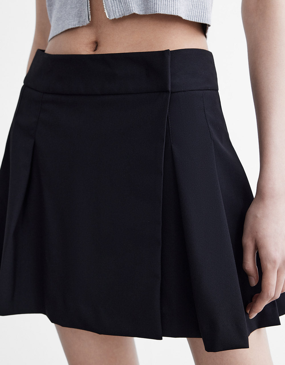 Pleated A-Line Skirt
