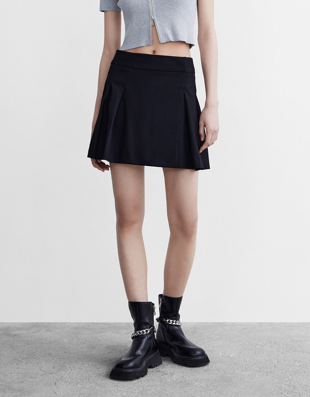 Pleated A-Line Skirt
