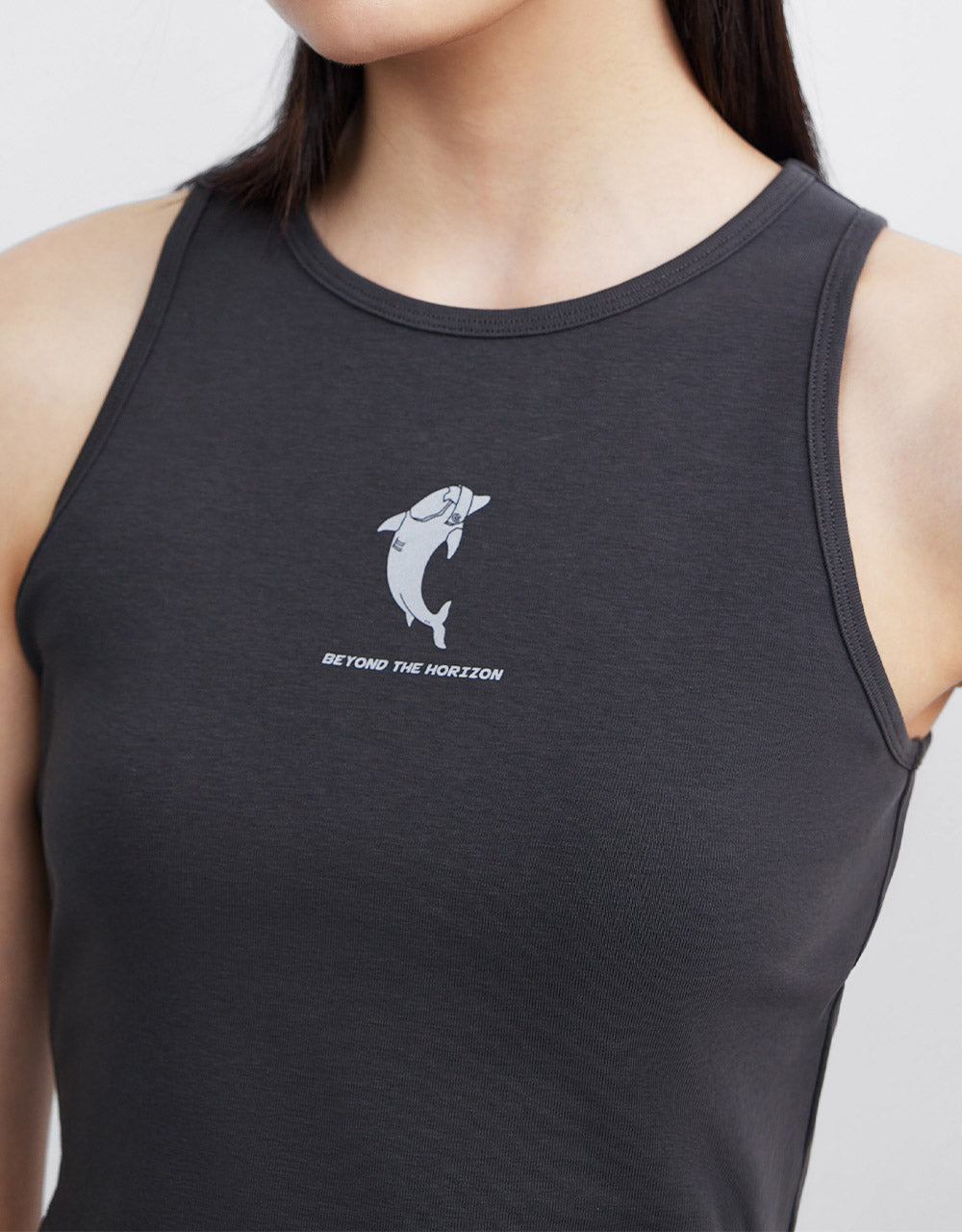 Dolphin Print Cropped Top