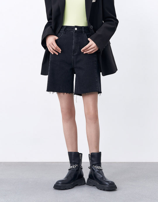 Raw Hem Denim Short