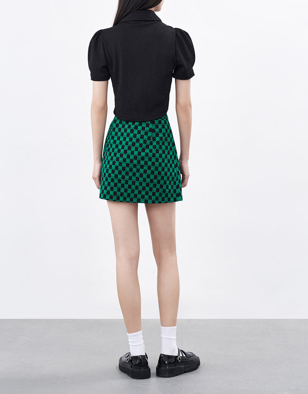 Smiley Checkered Skirt