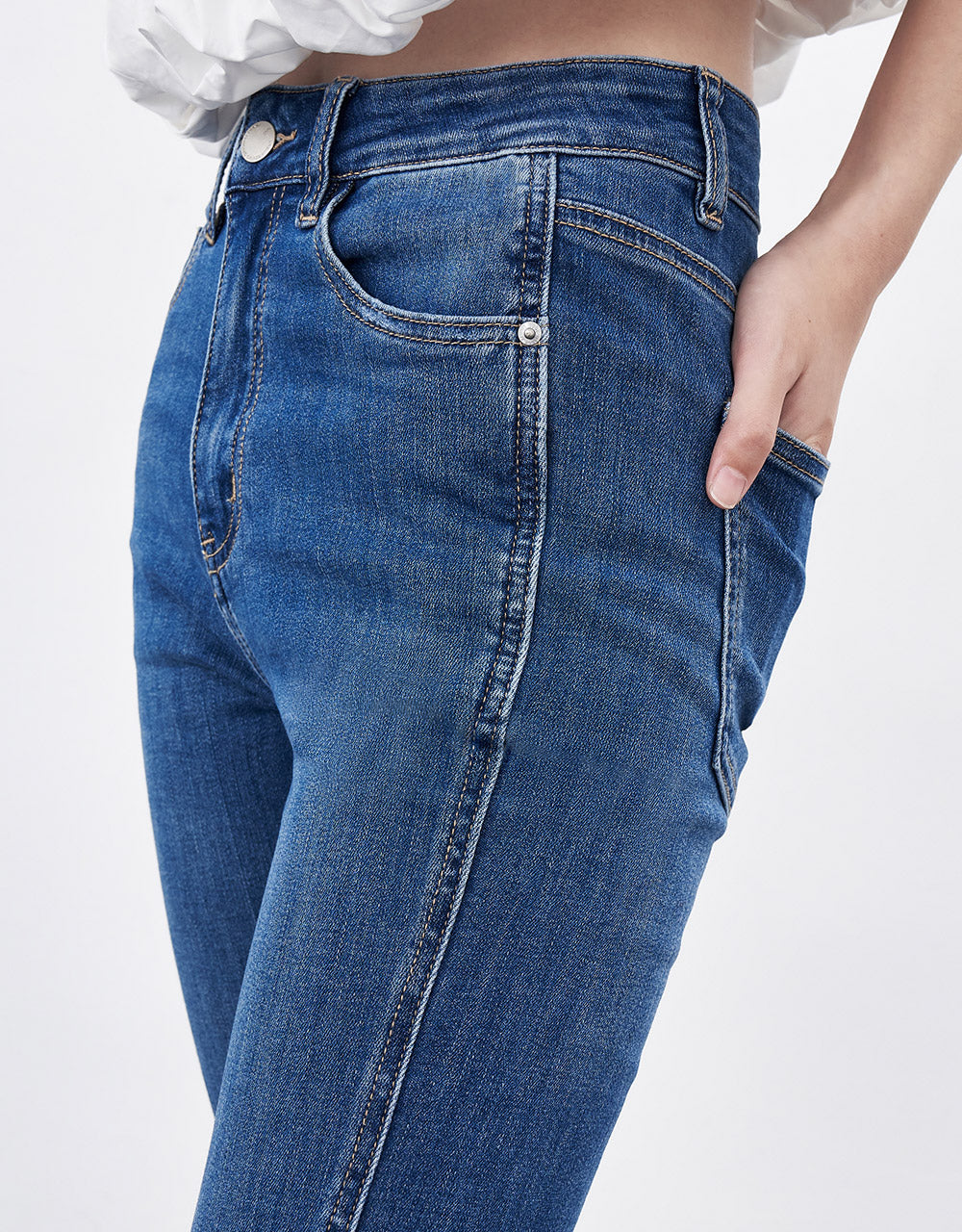 Slit Hem Flare Jeans