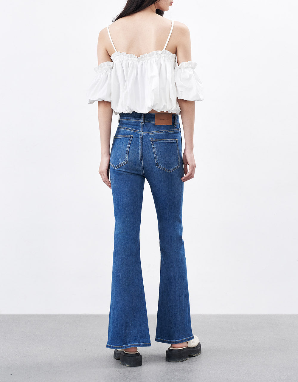 Slit Hem Flare Jeans