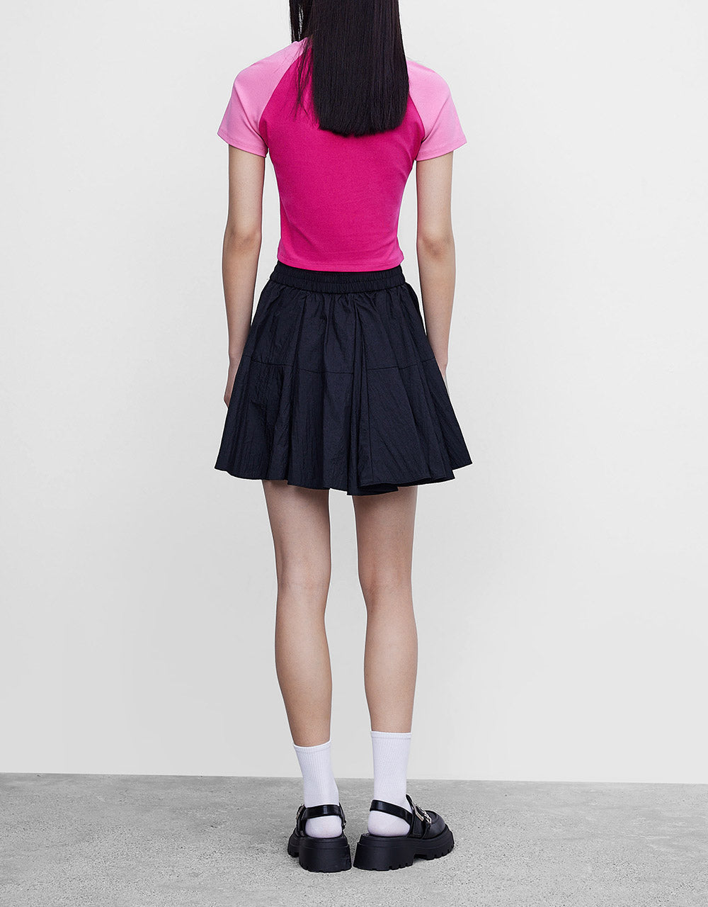 Elastic Waist Mini Skirt