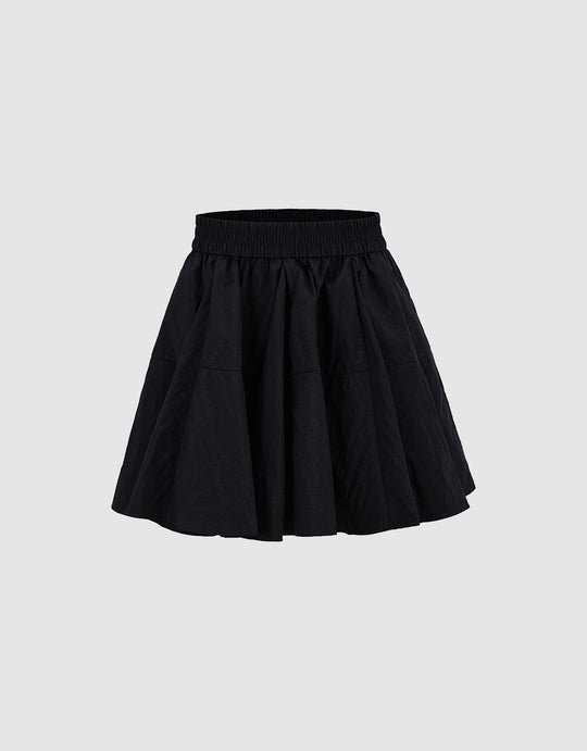 Elastic Waist Textured Skirt