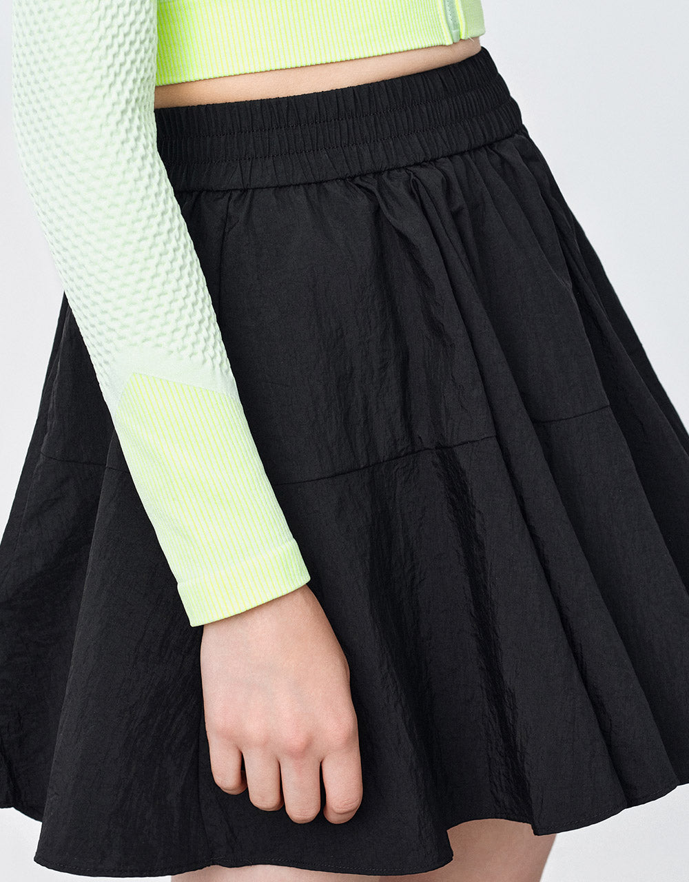 Elastic Waist Textured Skirt