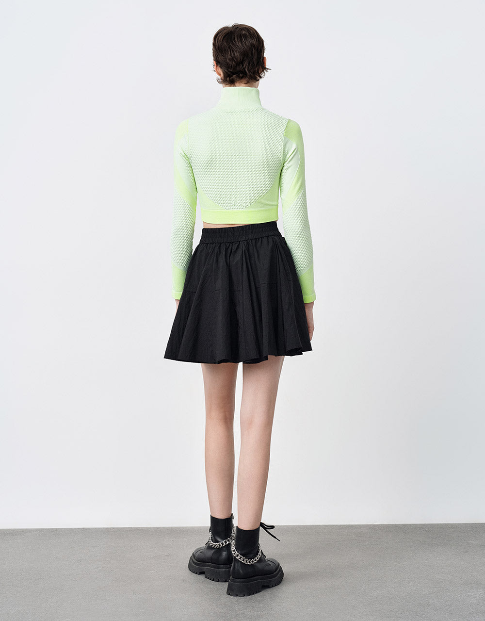 Elastic Waist Textured Skirt