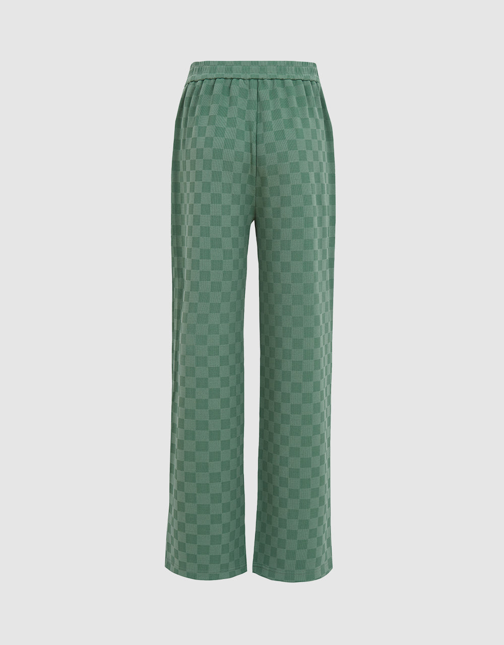 Checkered Cotton Straight Pants